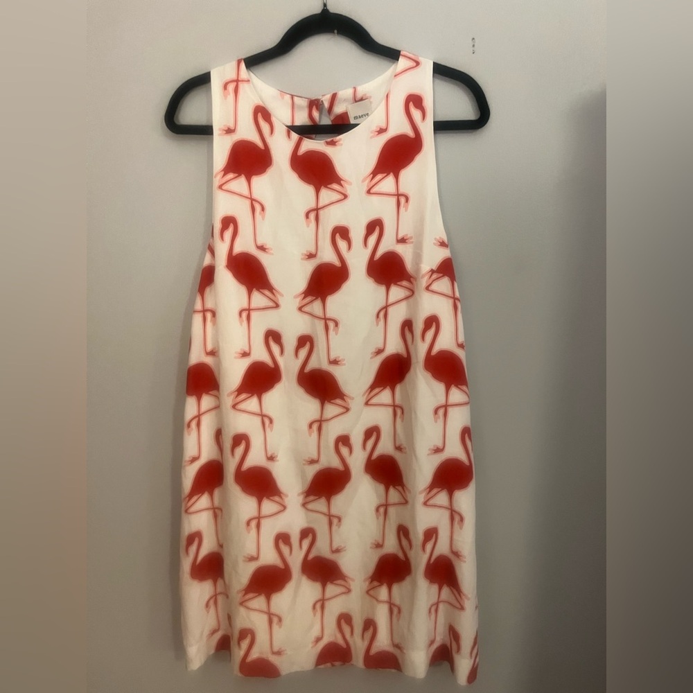 Maeve Sleeveless Linen Blend Printed Mini‎ Shift Size L